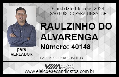 Candidato RAULZINHO DO ALVARENGA 2024 - SÃO LUÍS DO PARAITINGA - Eleições