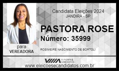 Candidato PASTORA ROSE 2024 - JANDIRA - Eleições