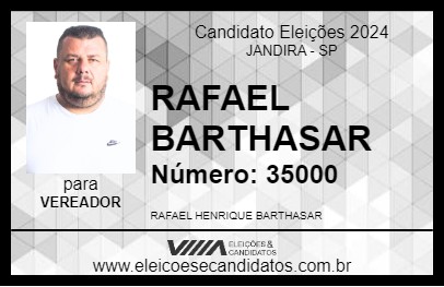 Candidato RAFAEL BARTHASAR 2024 - JANDIRA - Eleições