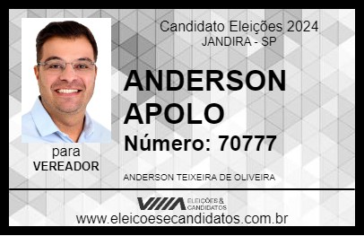 Candidato ANDERSON APOLO 2024 - JANDIRA - Eleições