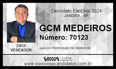 Candidato GCM MEDEIROS 2024 - JANDIRA - Eleições