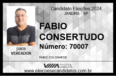 Candidato FABIO CONSERTUDO 2024 - JANDIRA - Eleições