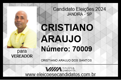 Candidato CRISTIANO ARAUJO 2024 - JANDIRA - Eleições