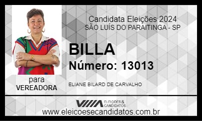 Candidato BILLA 2024 - SÃO LUÍS DO PARAITINGA - Eleições