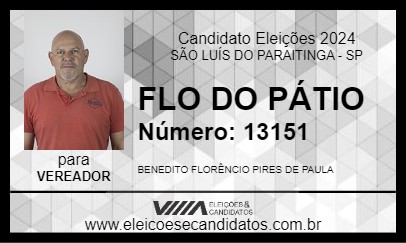 Candidato FLO DO PÁTIO 2024 - SÃO LUÍS DO PARAITINGA - Eleições