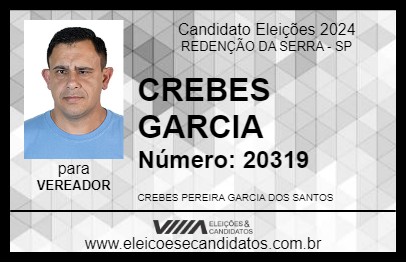 Candidato CREBES GARCIA 2024 - REDENÇÃO DA SERRA - Eleições