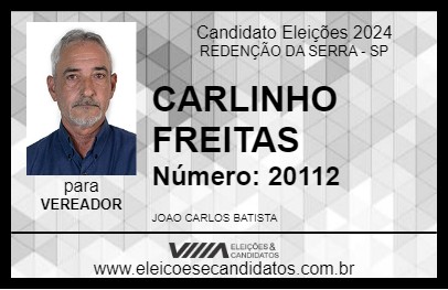 Candidato CARLINHO FREITAS 2024 - REDENÇÃO DA SERRA - Eleições