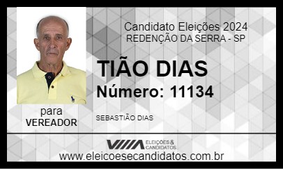 Candidato TIÃO DIAS 2024 - REDENÇÃO DA SERRA - Eleições