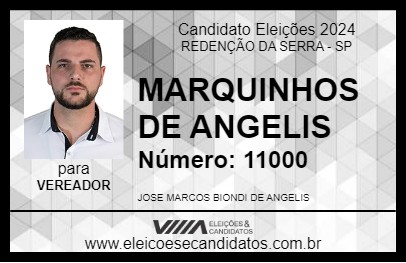 Candidato MARQUINHOS DE ANGELIS 2024 - REDENÇÃO DA SERRA - Eleições