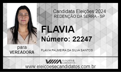 Candidato FLAVIA 2024 - REDENÇÃO DA SERRA - Eleições