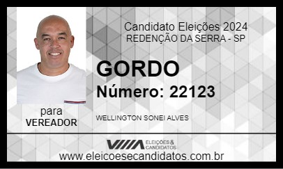 Candidato GORDO 2024 - REDENÇÃO DA SERRA - Eleições