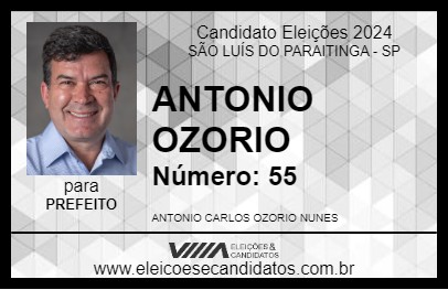 Candidato ANTONIO OZORIO 2024 - SÃO LUÍS DO PARAITINGA - Eleições