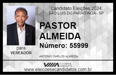 Candidato PASTOR ALMEIDA 2024 - SÃO LUÍS DO PARAITINGA - Eleições