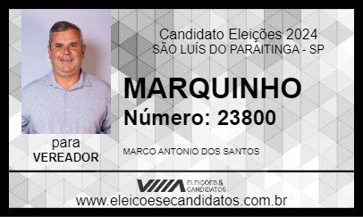 Candidato MARQUINHO 2024 - SÃO LUÍS DO PARAITINGA - Eleições