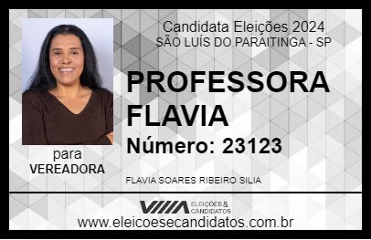 Candidato PROFESSORA FLAVIA 2024 - SÃO LUÍS DO PARAITINGA - Eleições