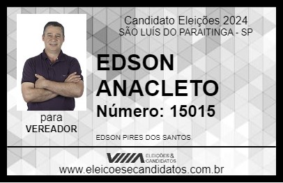 Candidato EDSON ANACLETO 2024 - SÃO LUÍS DO PARAITINGA - Eleições