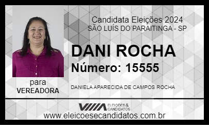 Candidato DANI ROCHA 2024 - SÃO LUÍS DO PARAITINGA - Eleições