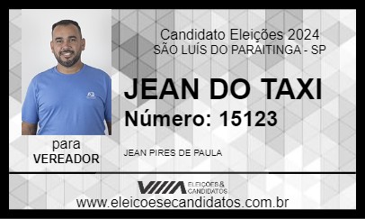 Candidato JEAN DO TAXI 2024 - SÃO LUÍS DO PARAITINGA - Eleições