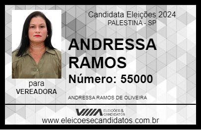 Candidato ANDRESSA RAMOS 2024 - PALESTINA - Eleições