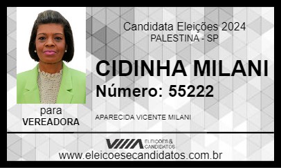 Candidato CIDINHA MILANI 2024 - PALESTINA - Eleições