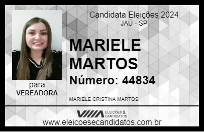 Candidato MARIELE MARTOS 2024 - JAÚ - Eleições