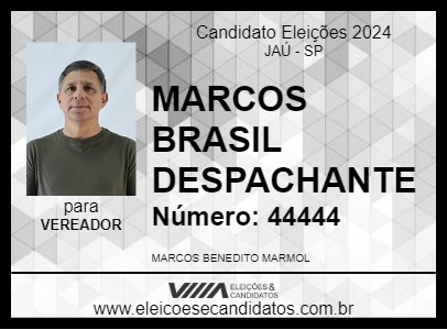 Candidato MARCOS BRASIL DESPACHANTE 2024 - JAÚ - Eleições