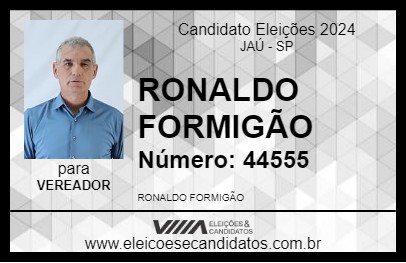 Candidato RONALDO FORMIGÃO 2024 - JAÚ - Eleições