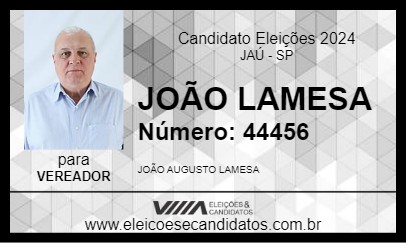 Candidato JOÃO LAMESA 2024 - JAÚ - Eleições