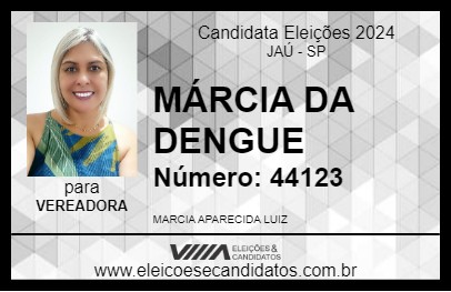 Candidato MÁRCIA DA DENGUE 2024 - JAÚ - Eleições