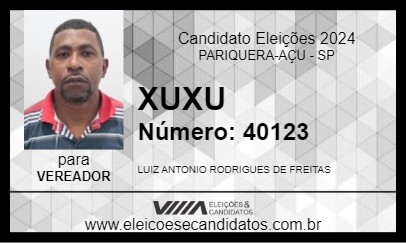 Candidato XUXU 2024 - PARIQUERA-AÇU - Eleições