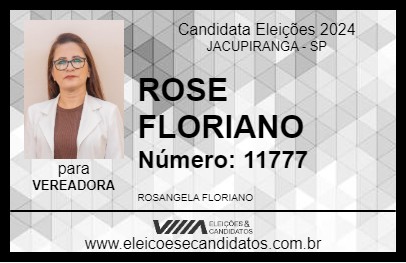 Candidato ROSE FLORIANO 2024 - JACUPIRANGA - Eleições