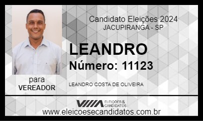 Candidato LEANDRO 2024 - JACUPIRANGA - Eleições