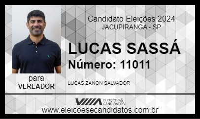 Candidato LUCAS SASSÁ 2024 - JACUPIRANGA - Eleições