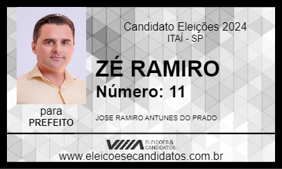 Candidato ZÉ RAMIRO 2024 - ITAÍ - Eleições