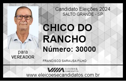 Candidato CHICO DO RANCHO 2024 - SALTO GRANDE - Eleições