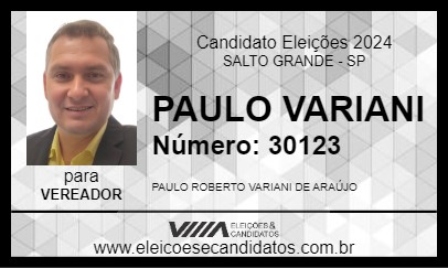 Candidato PAULO VARIANI 2024 - SALTO GRANDE - Eleições