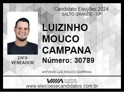 Candidato LUIZINHO MOUCO CAMPANA 2024 - SALTO GRANDE - Eleições