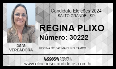 Candidato REGINA PLIXO 2024 - SALTO GRANDE - Eleições