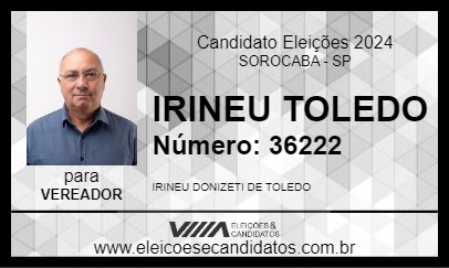 Candidato IRINEU TOLEDO 2024 - SOROCABA - Eleições