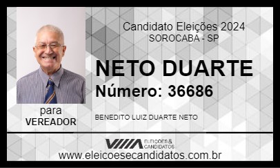 Candidato NETO DUARTE 2024 - SOROCABA - Eleições