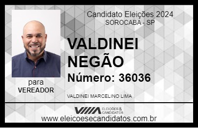 Candidato VALDINEI NEGÃO 2024 - SOROCABA - Eleições