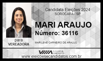 Candidato MARI ARAUJO 2024 - SOROCABA - Eleições