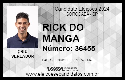 Candidato RICK DO MANGA 2024 - SOROCABA - Eleições