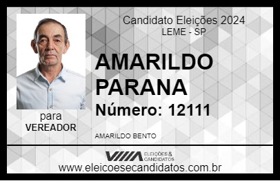 Candidato AMARILDO PARANA 2024 - LEME - Eleições