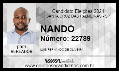 Candidato NANDO 2024 - SANTA CRUZ DAS PALMEIRAS - Eleições