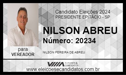 Candidato NILSON ABREU 2024 - PRESIDENTE EPITÁCIO - Eleições