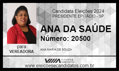 Candidato ANA DA SAÚDE 2024 - PRESIDENTE EPITÁCIO - Eleições