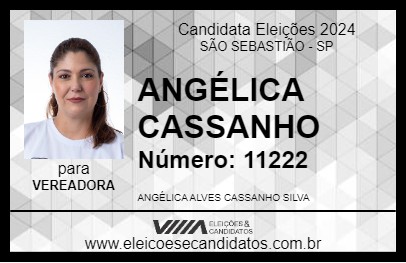 Candidato ANGÉLICA CASSANHO 2024 - SÃO SEBASTIÃO - Eleições