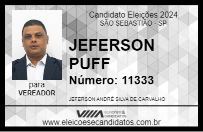 Candidato JEFERSON PUFF 2024 - SÃO SEBASTIÃO - Eleições