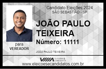 Candidato JOÃO PAULO TEIXEIRA 2024 - SÃO SEBASTIÃO - Eleições